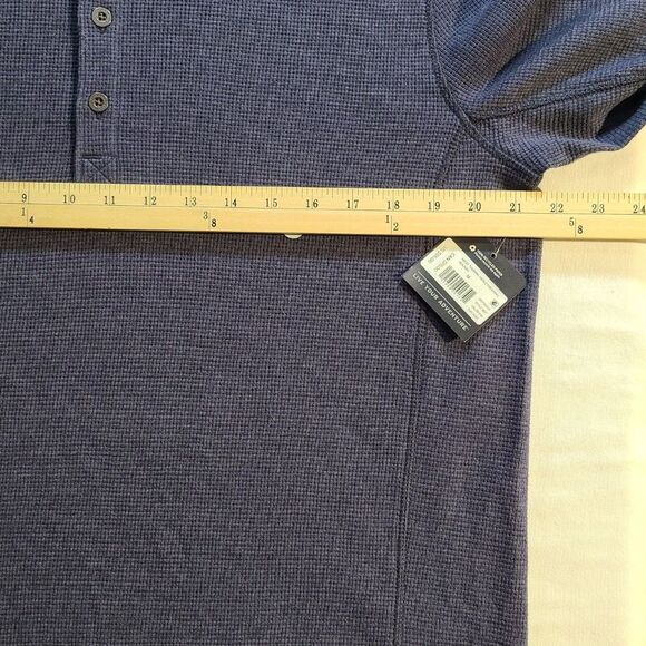 NWT Eddie Bauer Thermal Henley M Heather Navy Long Sleeve Outdoor Shirt - Picture 7 of 9